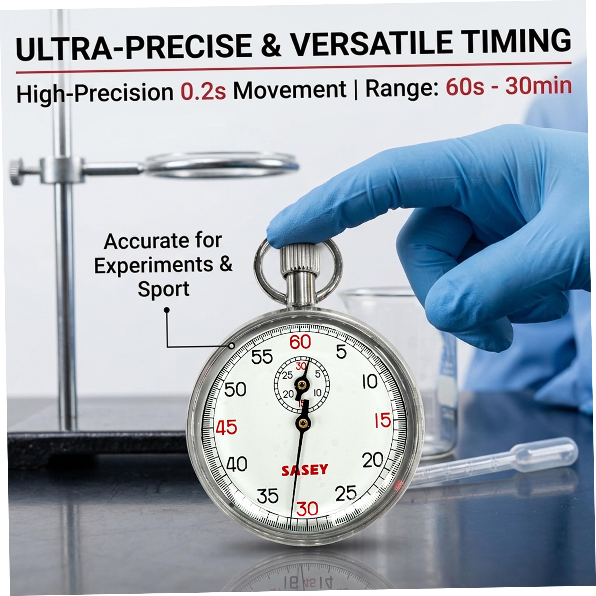 Chronomètre mécanique analogique en Acier Inoxydable pour Les Tests Sportifs, années 60, démarrage à Un Bouton, Pause, réinitialisation, Montre d'arbitre, chronographe