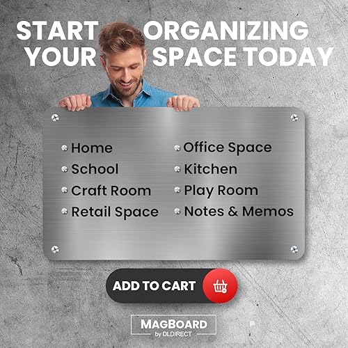 Miniatura 8 de Tablero de pared magnético para la oficina y el hogar, tablero de anuncios grande, tablero magnético - 3 acabados incluidos. Pizarra blanca