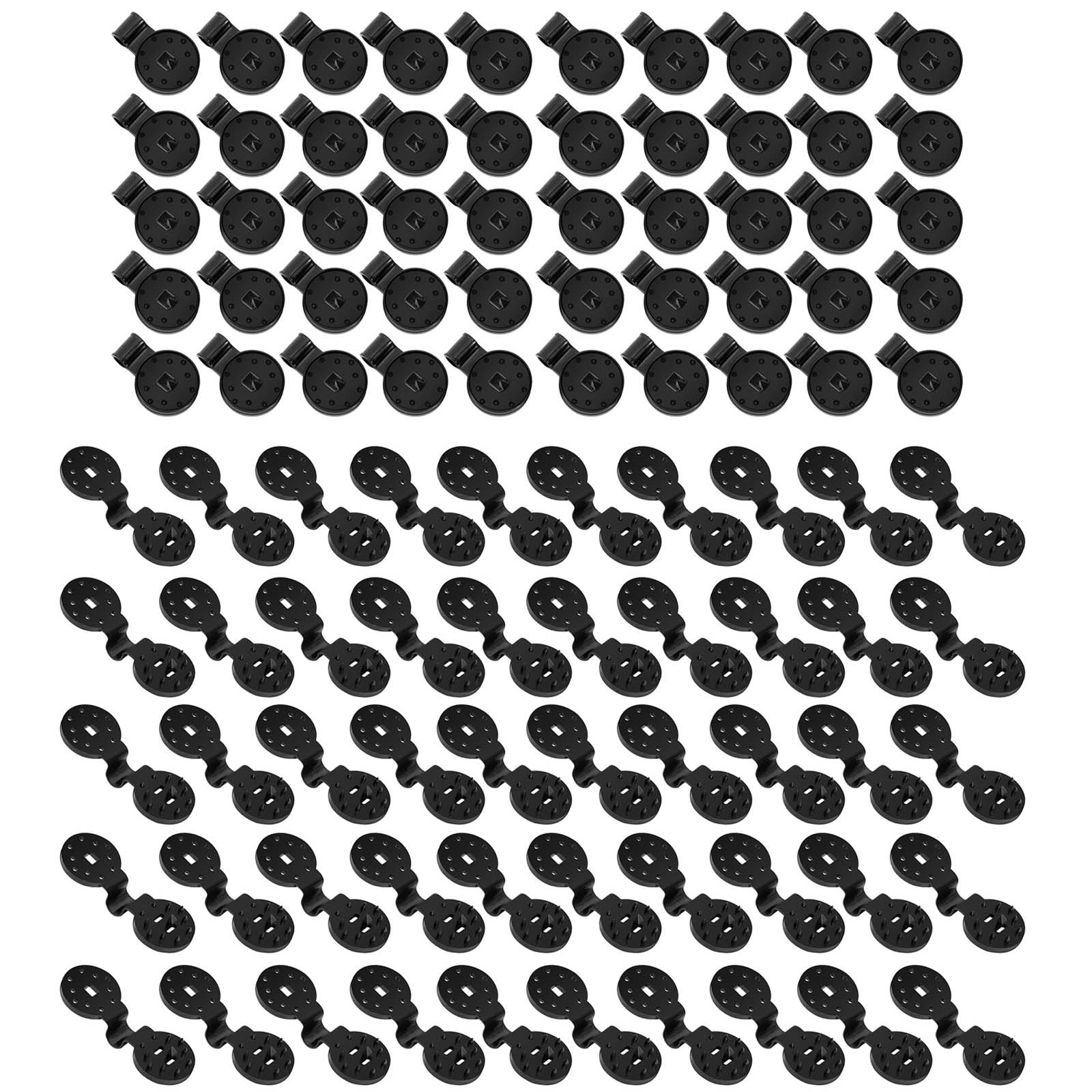 Tsophreniq Multicolor 20/50 / 100Pcs Shade Cloth Clips Round Black Clips Windproof Awning Clamp Grip Shade Fabric Accessories Cloth Grip Windproof Awning Clamp Tarp