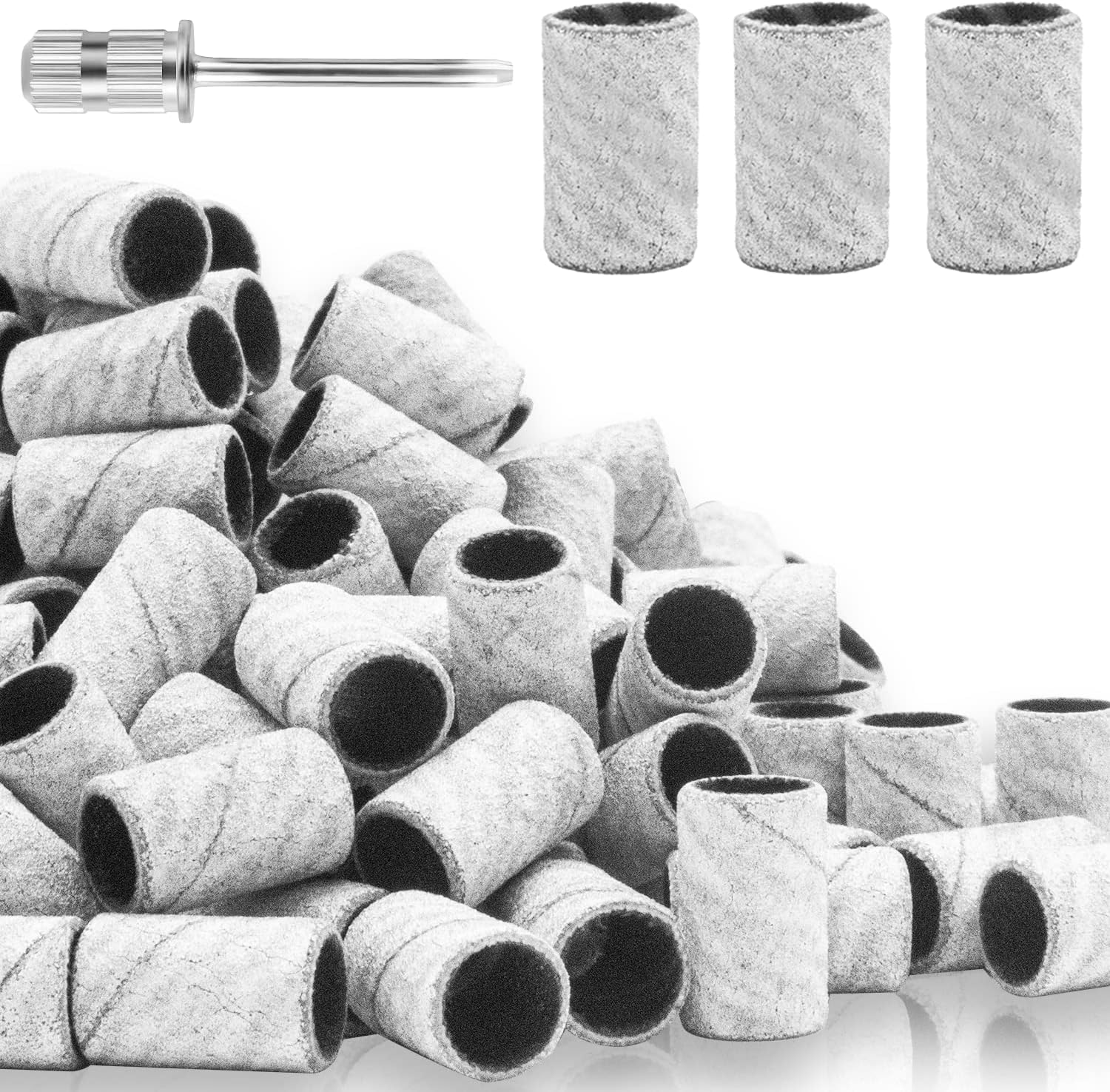 240Grit Nail Sanding Bands for Nail Drill, 100Pcs Fine Grit Nail