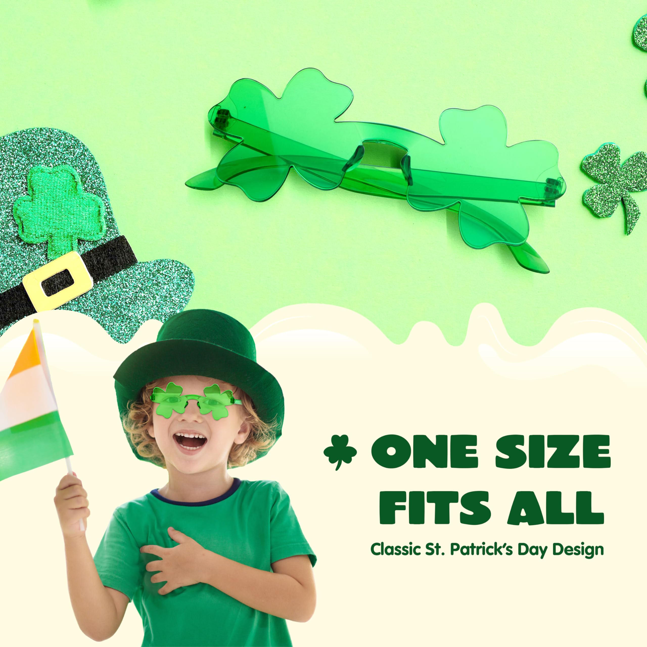 JOYIN 3 works St. Patricks Day Sunglasses Shamrock - Image 4