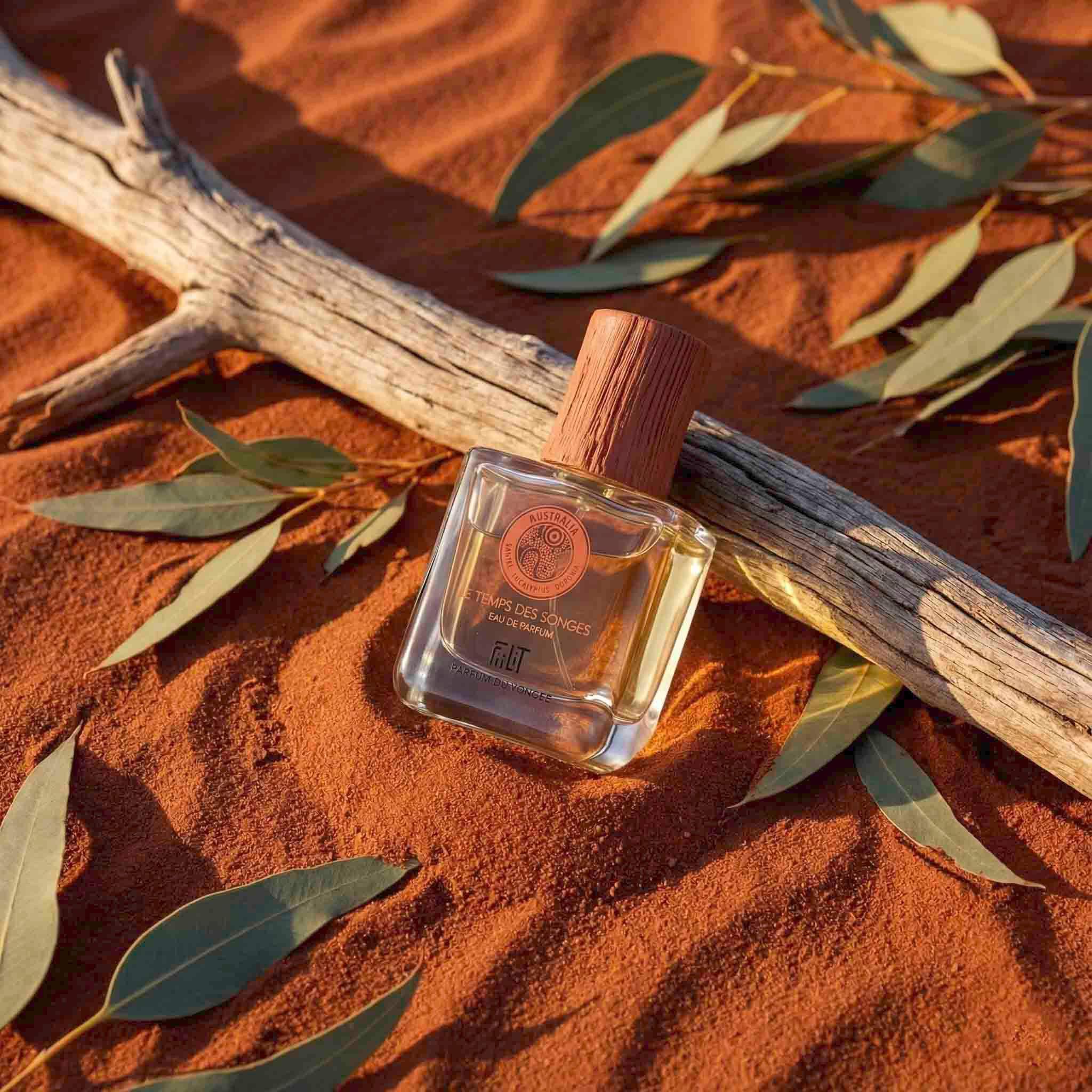 Naturalna woda perfumowana LE CZAS SOGES - AUSTRALIA 50 ml - FiiLiT perfumy podróżne - dla kobiet i mężczyzn - Butelka do ponownego napełniania - Santal Eukaliptus Mistic Relaksujący drewno
