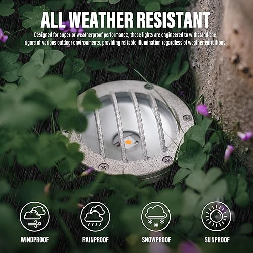 Miniatura 5 de Malibu Well Light - Luces LED de bajo voltaje para paisaje, 200 lúmenes, 2800 K, luz blanca cálida, focos para entrada, camino, cubierta, jardín,