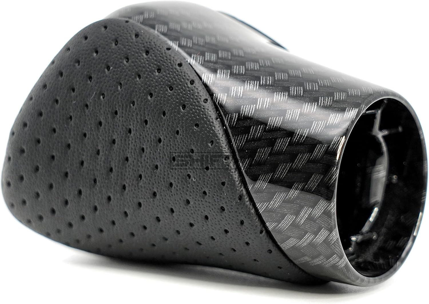 Gear Shift Knob Shifter for Lexus ES GS GX is NX RC RX 200t 300 350 3450h 450hL 350L (Punched Black Leather/Carbon Pattern)