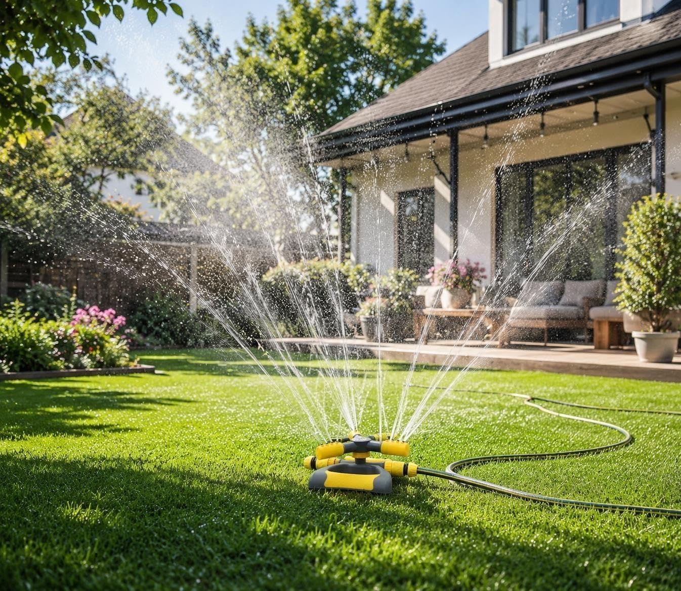Garten Bewässerung Kit Kühlung Nebelsystem für die Bewässerung von Hofpflanzen, 360 Nebeldüse, Schnelle Installation(10m/32.8ft)