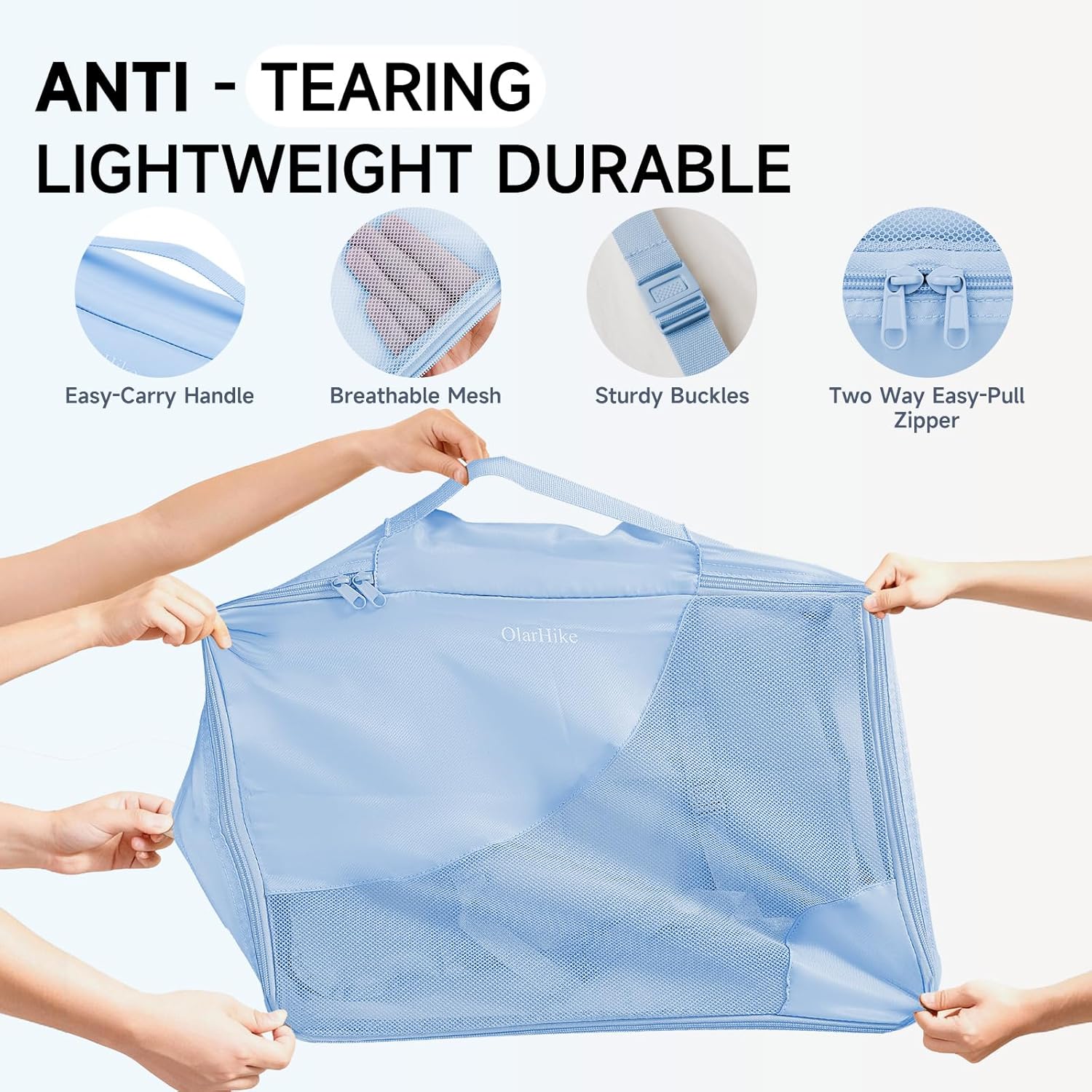 11 Set Packing Cubes for Travel, Gifts for Women Mom Kids, TSA Approved Bags for Makeup, Cosmetic, Toiletry, Suitcase Organizers for Checked Luggage, Cruise Essentials,Airplane Accessories, Light Blue