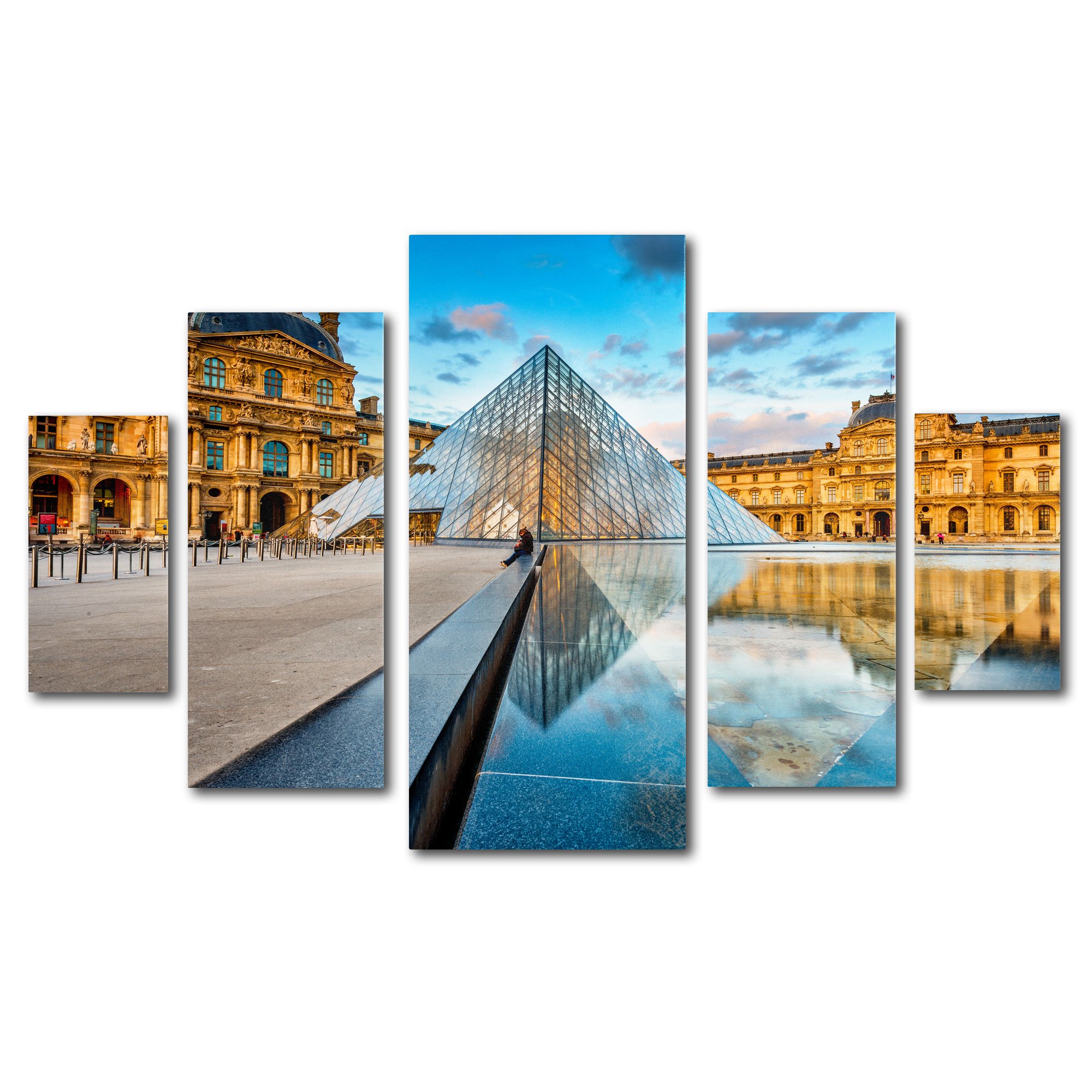 Trademark Fine Art Louvre 5-Panel Canvas Artwork Set by Mathieu Rivrin