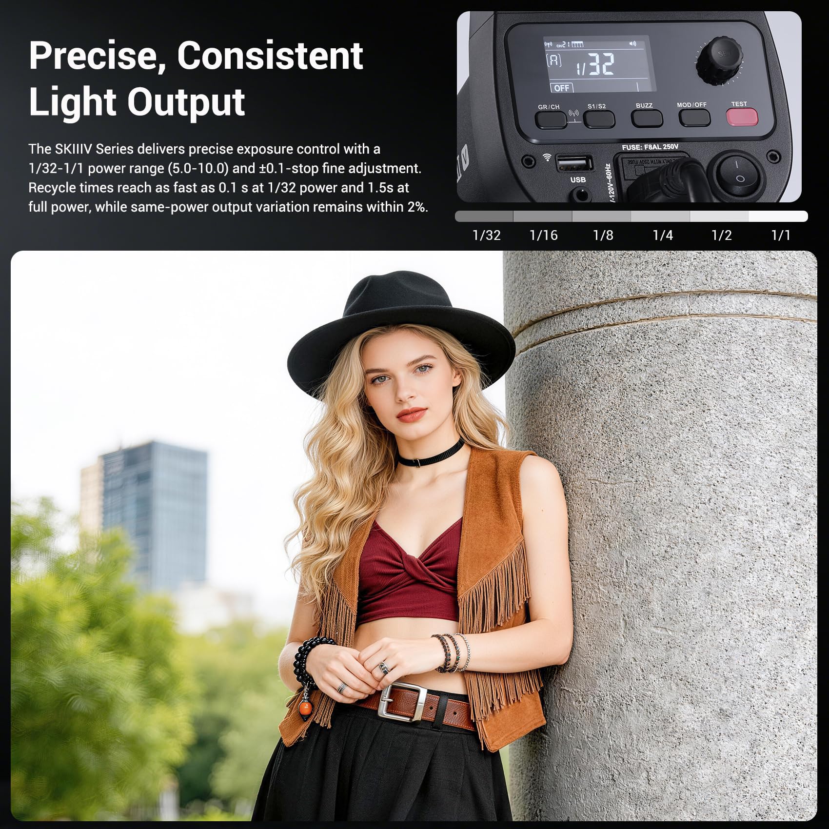 Godox SK400III-V SK400III V 400Ws Flash de Estudio Profesional Strobe | GN58,Tiempo Reciclaje 0.1-1.5s,2.4G Sistema,Montura Bowens con Lámpara Modelado LED 10W para Rodaje, Fotografía