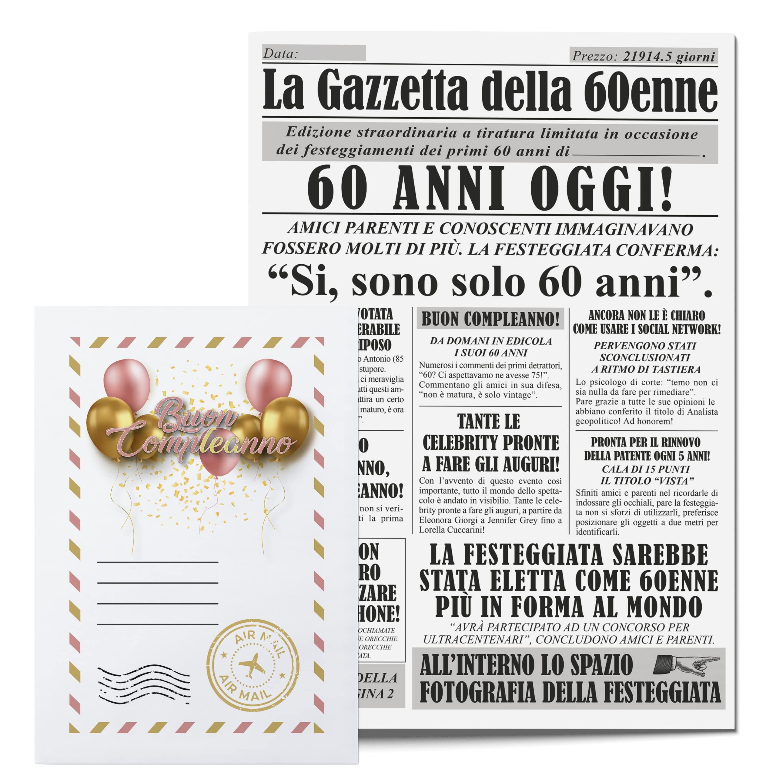 Biglietto Compleanno Divertente Per Donna 60 Anni - Elegante Con Uccellino, Per Amiche, Sorella, Mamma, Biglietto Umoristico Con Busta