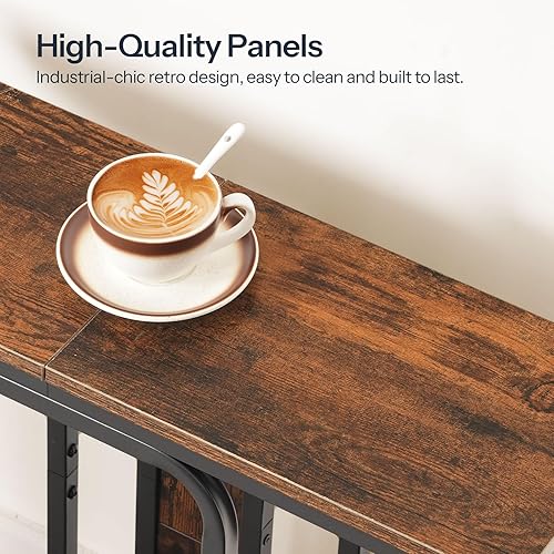 Miniatura 7 de HOOBRO Mesa consola estrecha, mesa de entrada pequeña de 29.5 pulgadas, mesa moderna de sofá de 2 niveles detrás del sofá, para sala de estar,