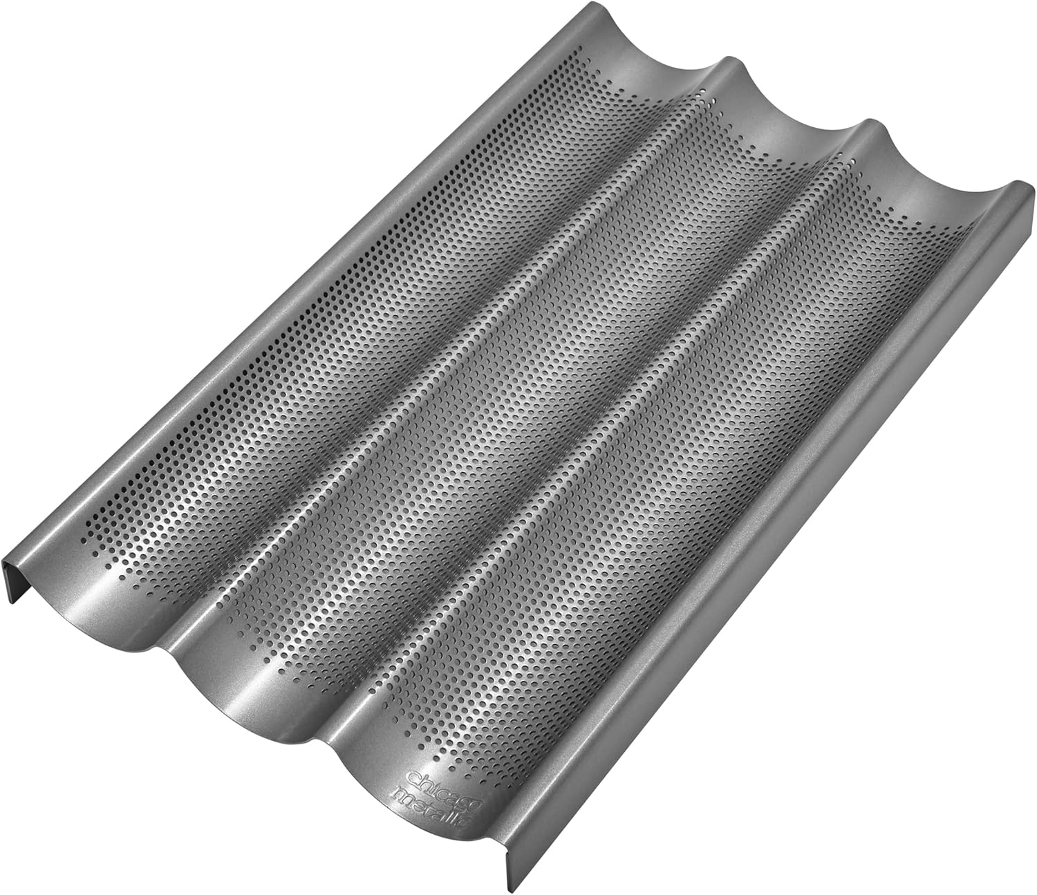 Chicago Metallic Commercial II Non-Stick Perforated French Bread Pan, Perfect for creating a crisp, golden-brown crust,