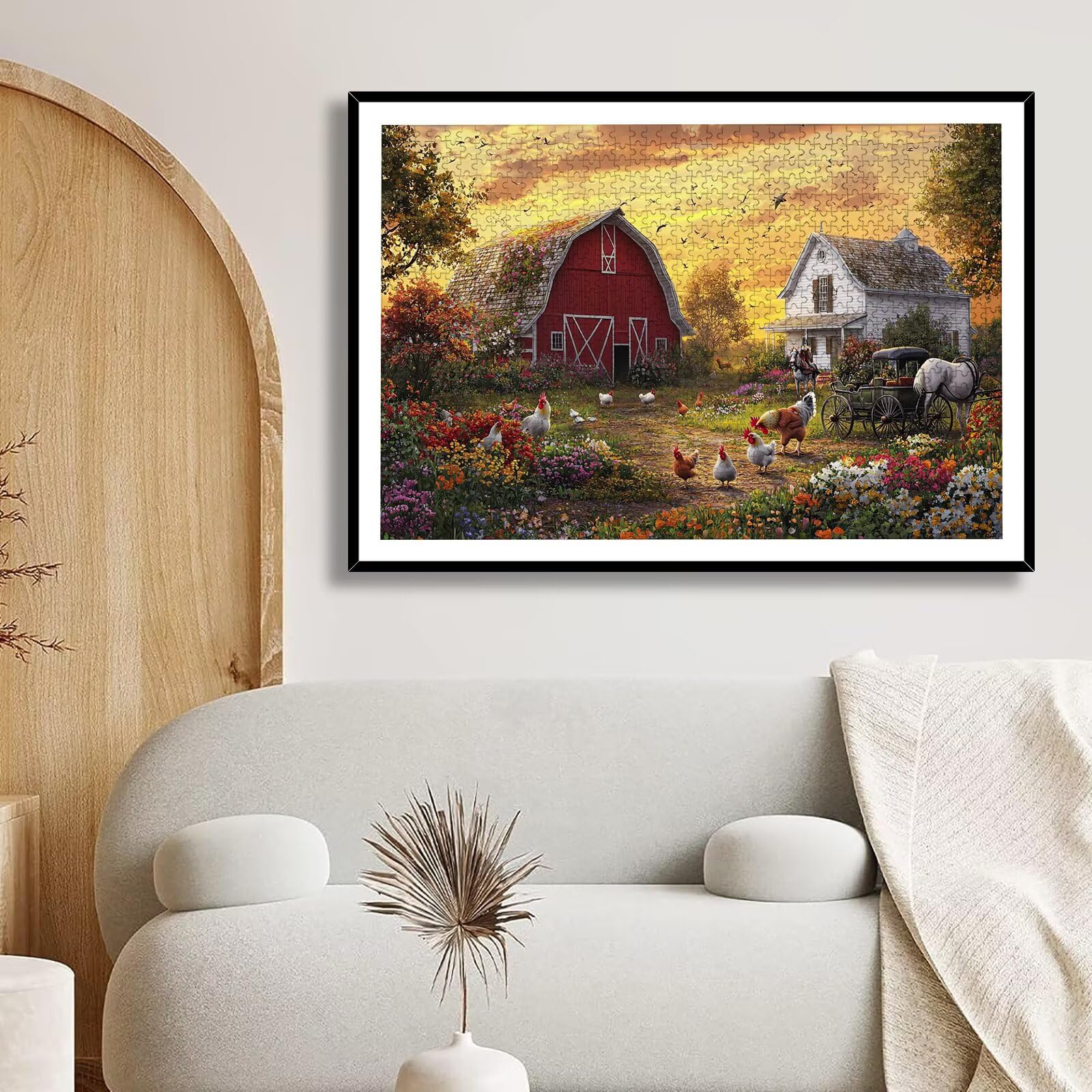 Puzzle 3000 Pièces Ferme, Puzzle 3000 Pièces Adultes et Enfants, Puzzles Bois avec Une Boîte d'emballage Exquise, Jeu Éducatif Puzzles Paysage, Decoration Maison, Cadeau Femme, Cadeau Homme, -7145