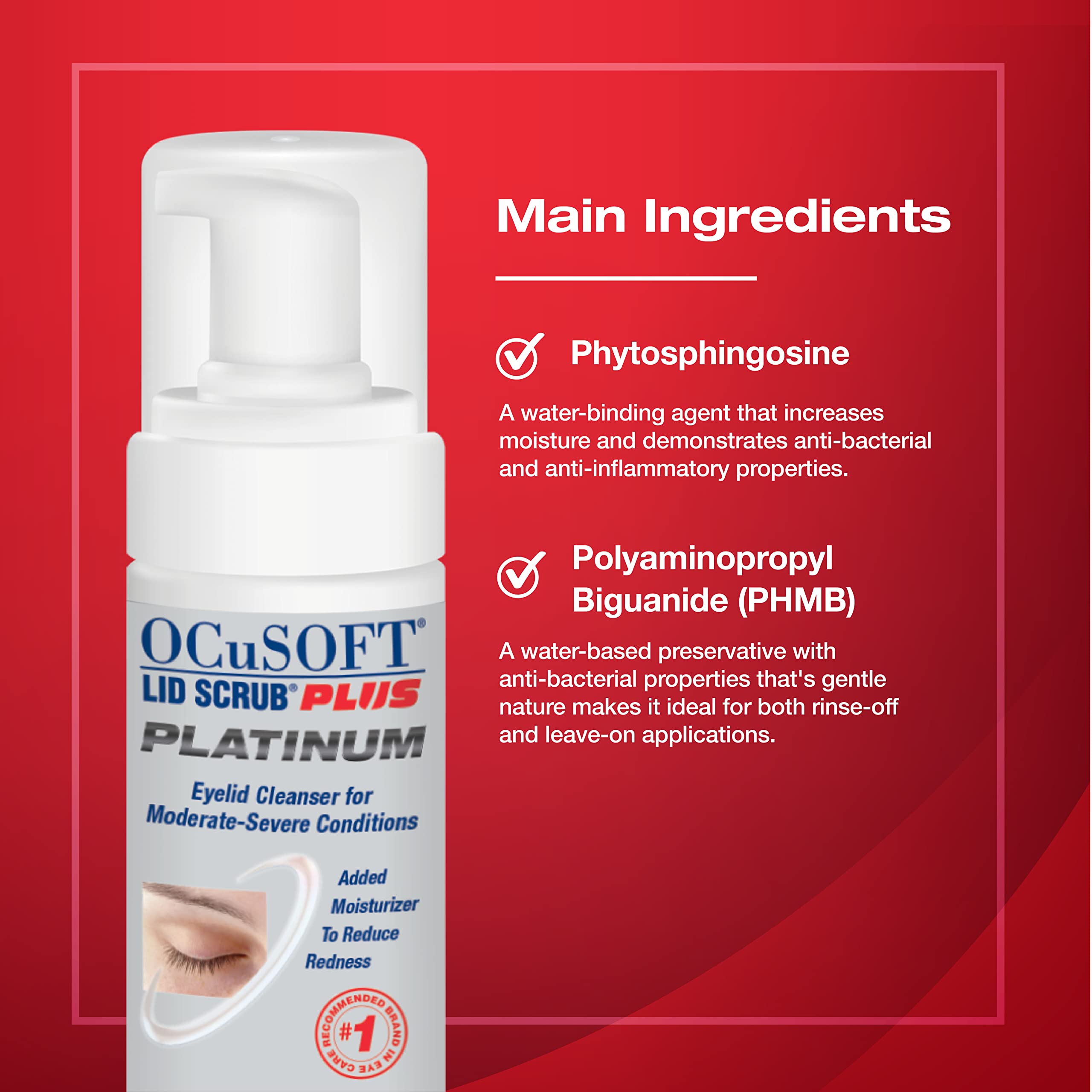 Buy OCuSOFT Lid Scrub Plus Platinum Foaming Eyelid Cleanser 50 Milliters, Extra Strength