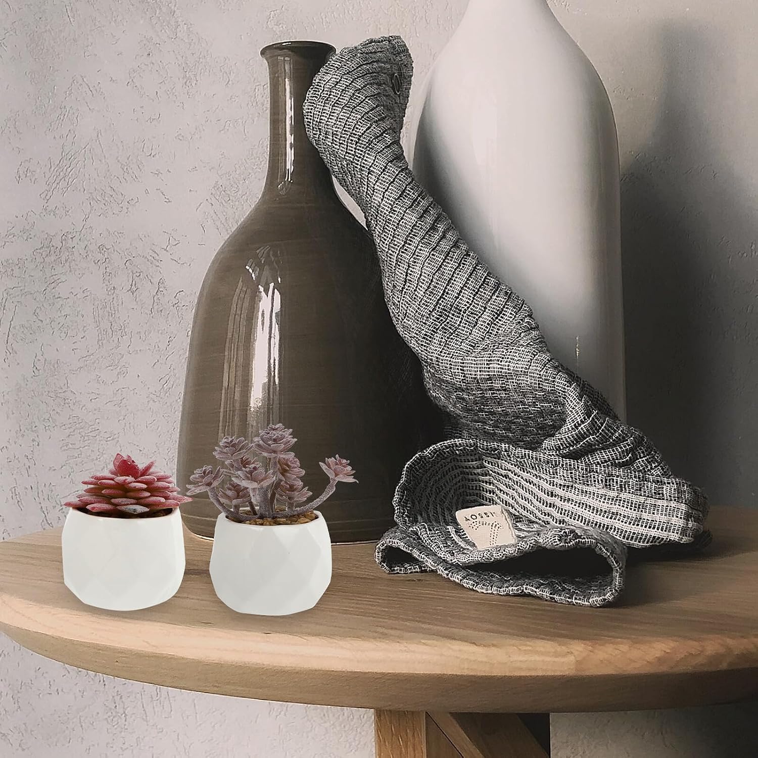 Gadpiparty 4pcs Pink Mini Faux Succulent Plants Micro Fake Succulent Potted Desktop Artificial Plant Decor for Home Office Table