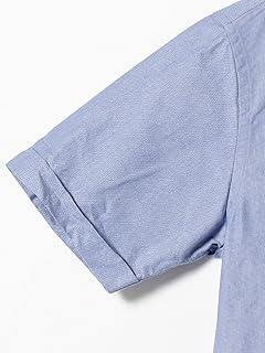 American Oxford Short Sleeve Popover Button Down Shirt 38-01-0059-139 38010059139: Blue American Oxford Short Sleeve Popover Button Down Shirt 38-01-0059-139 38010059139: Blue