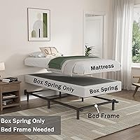 Vista 6 de juego de somier y funda tamaño individual XL, base de resortes de metal de 9 pulgadas con perfil alto, estructura resistente para colchón, libre