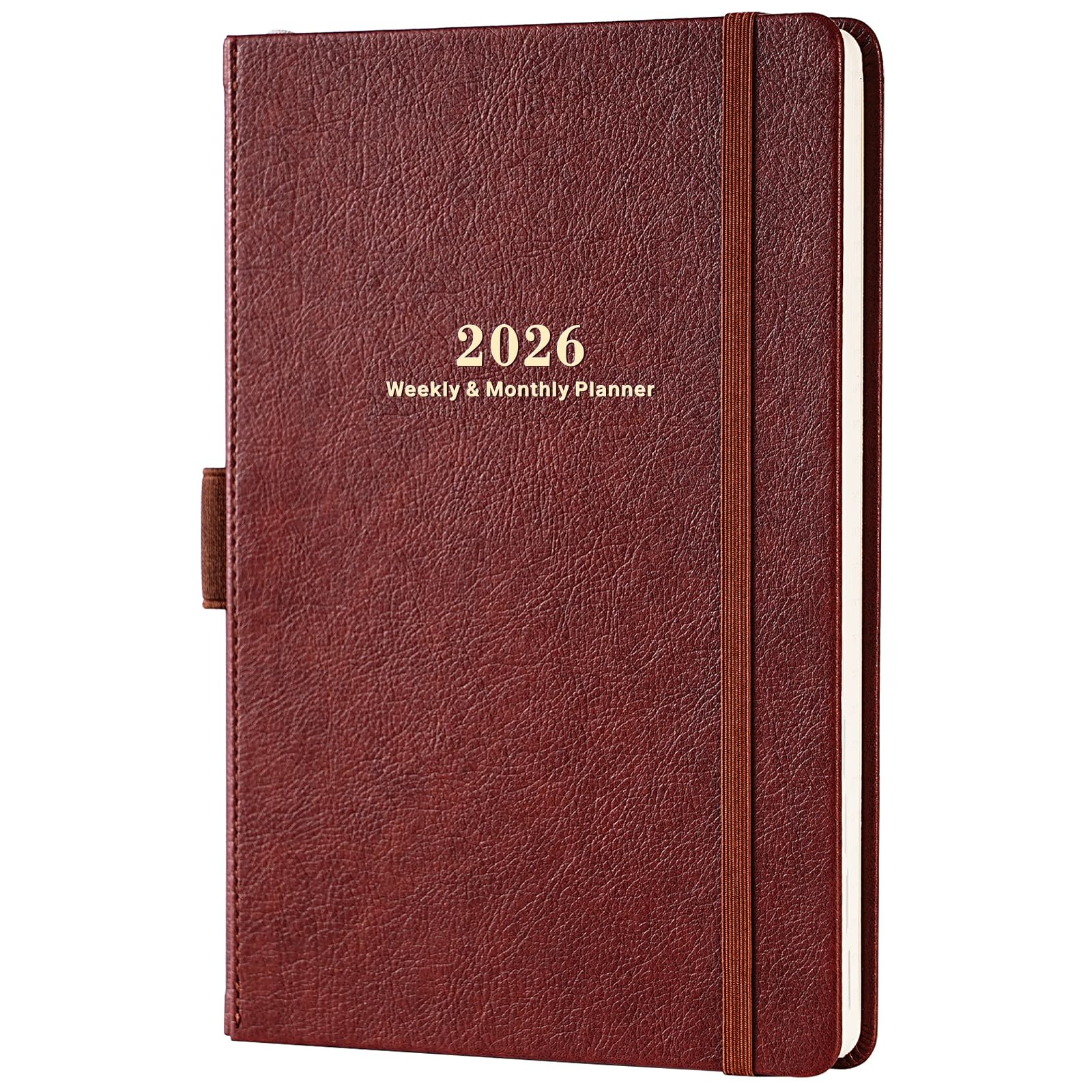 2026 Planner - 2026 Planner Weekly and Monthly with Stickers, Faux Leather Cover, Jan. 2026 - Dec. 2026, 5.75" X 8.25", 2026 Yearly Planner, Premium Paper, Pen Holder, Inner Pocket and 44 Notes Pages