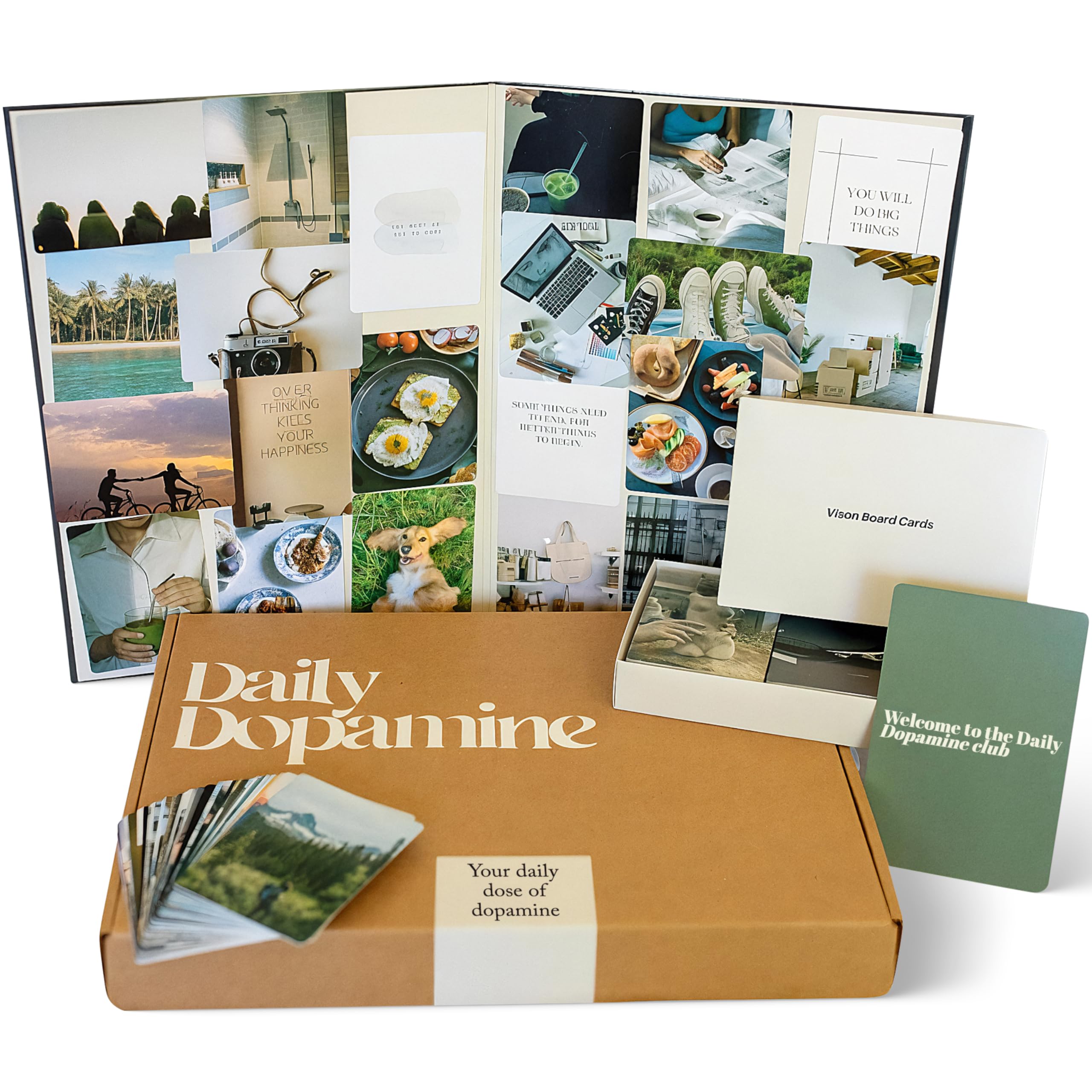 Bookish Items Daily Dopamine Vision Board Kit For Ambitious People- Foldable Mood & Dream Board For Junk Journal Supplies
