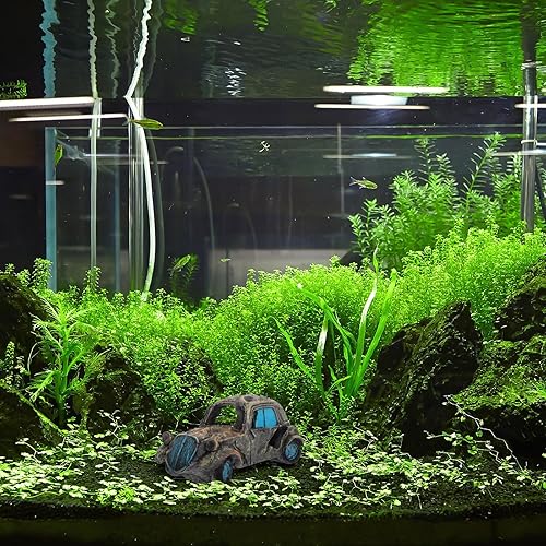 Miniatura 5 de Mipcase Paisajismo Escondite Acuario Paisaje Tanque Peces Camarones Decoración Ornamento Gris Cabaña Cuevas Decoración Escondite Adornos Automóvil