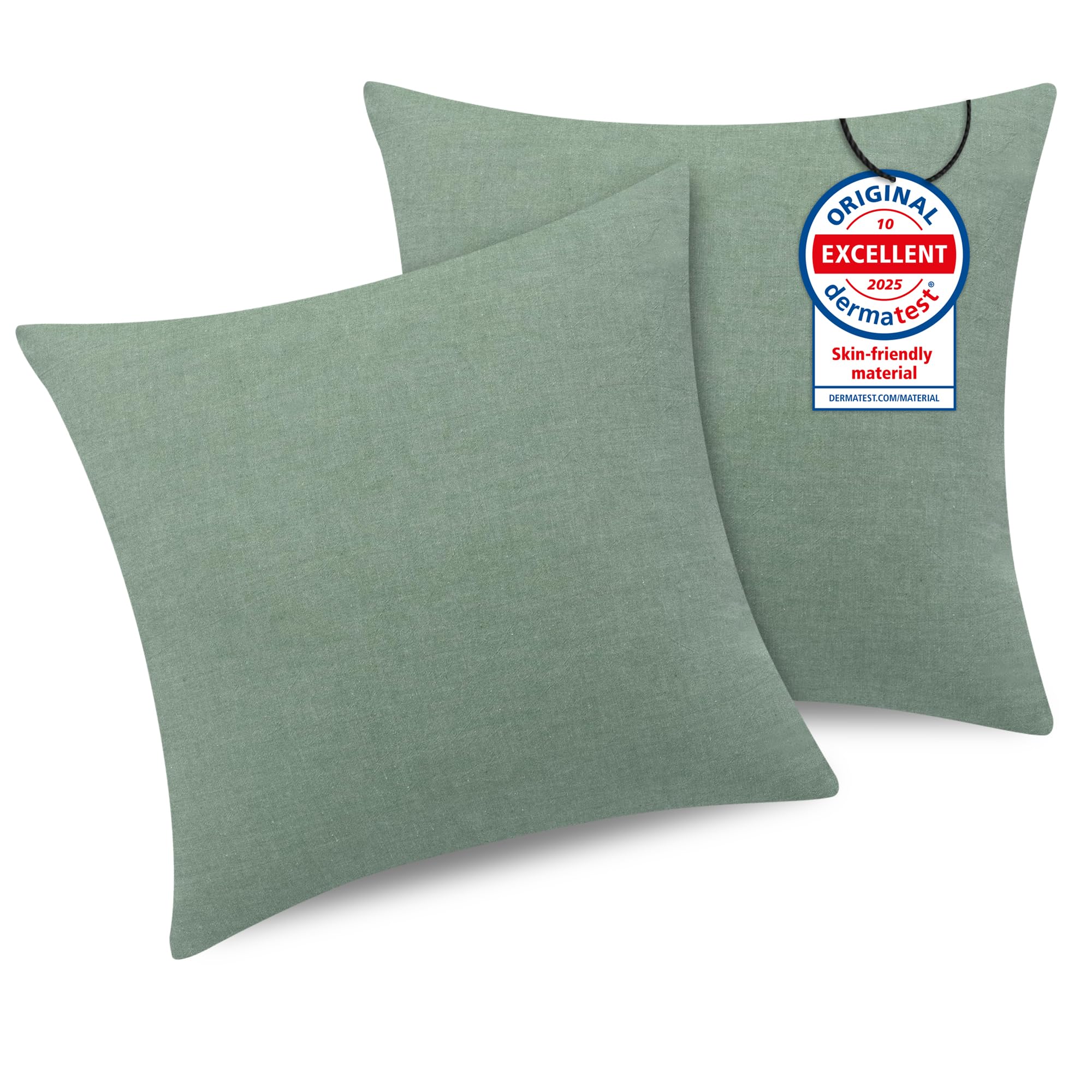 Dreamzie Federe Cuscino Letto Cotone 45x45 cm, Set di 2, 100% Cotone