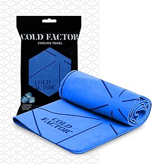 COLD FACTOR Cooling Neck Towel-Chill Pad Lasts 5 Hours Premium PVA Cooling Towel for Neck and Face-UPF 50+(Blue)