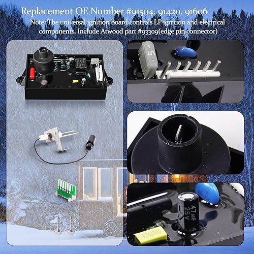 Miniatura 5 de Aumzong 91504 Placa de encendido universal para calentador de agua RV de 12 V, apto para tablero de control AtwoodDometicSVC #Replace 91420 91606