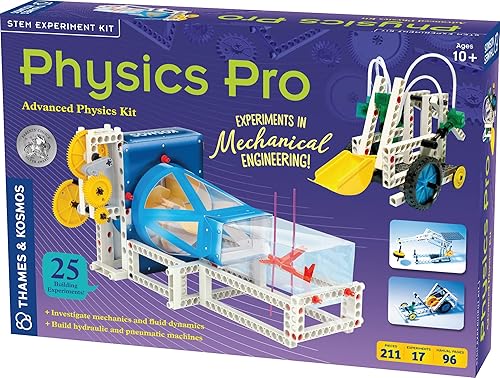 Thames & Kosmos Physics Pro (V 2.0) Kit de ciencia | Manual de color de 96 páginas | 31 experimentos | Kit de educación de física avanzada | Ganador