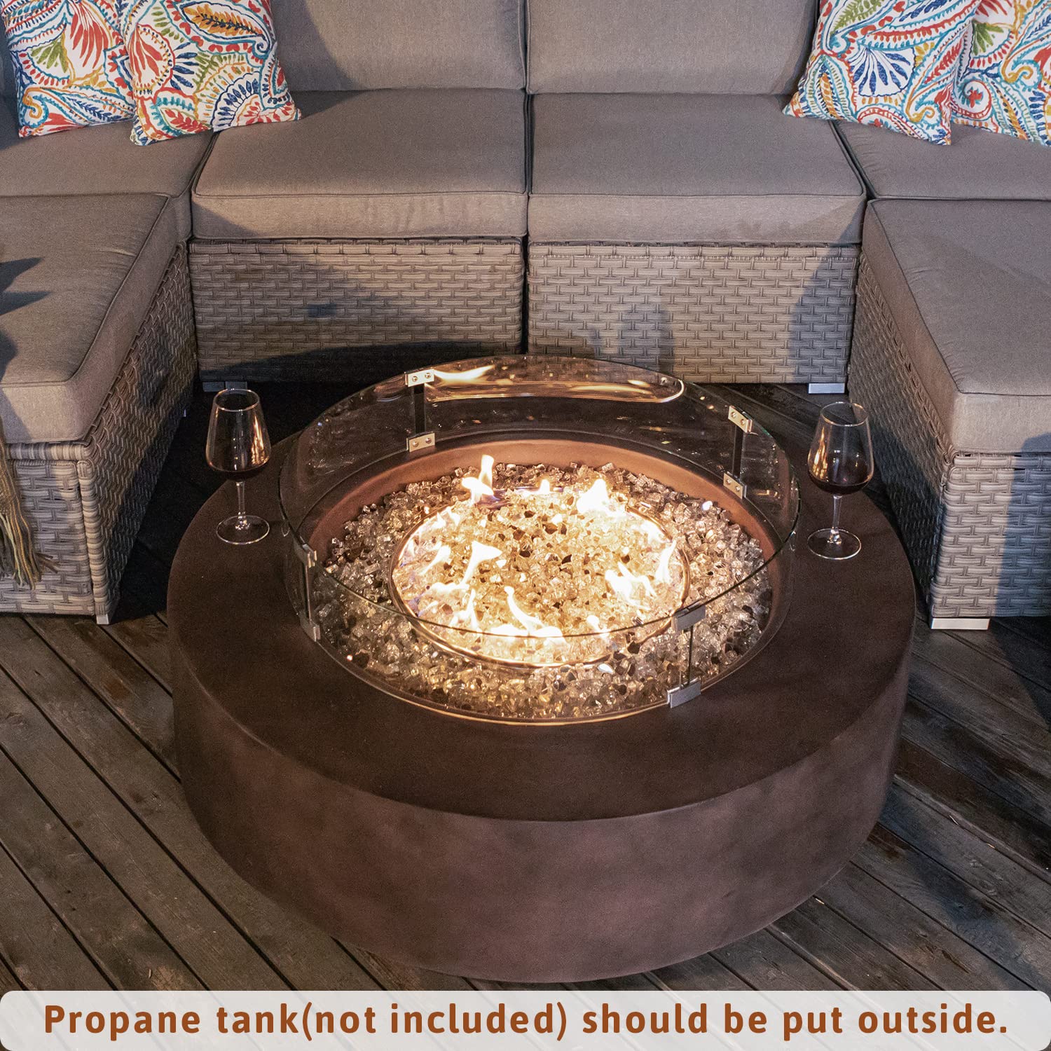 Buy COSIEST Outdoor Propane Fire Pit Coffee Table w Dark Bronze 40.5