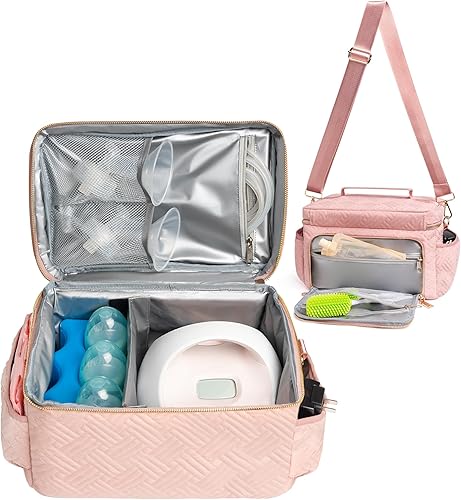 EliteMom - Bolsa de mano para extractor de leche (patente pendiente), elegante bolsa de bombeo con correa para el hombro, compatible con Spectra S1