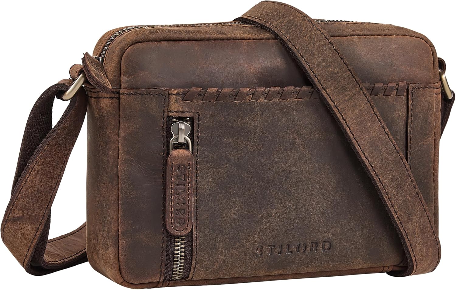 STILORD Alessia Mini Leren Handtas Dames Kleine Vintage Schoudertas Leertasje Crossbody Bag voor Uitgaan Avondtas Partytas Echt Leer Kleur:zwart