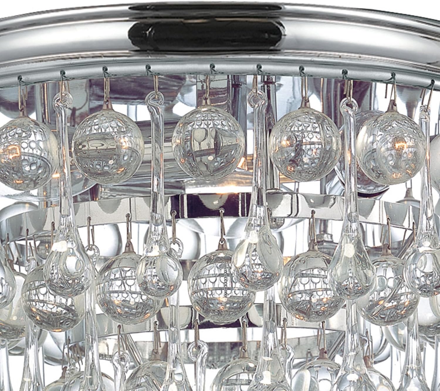 Crystorama Calypso 3 Light Crystal Teardrop Polished Chrome Flush Mount