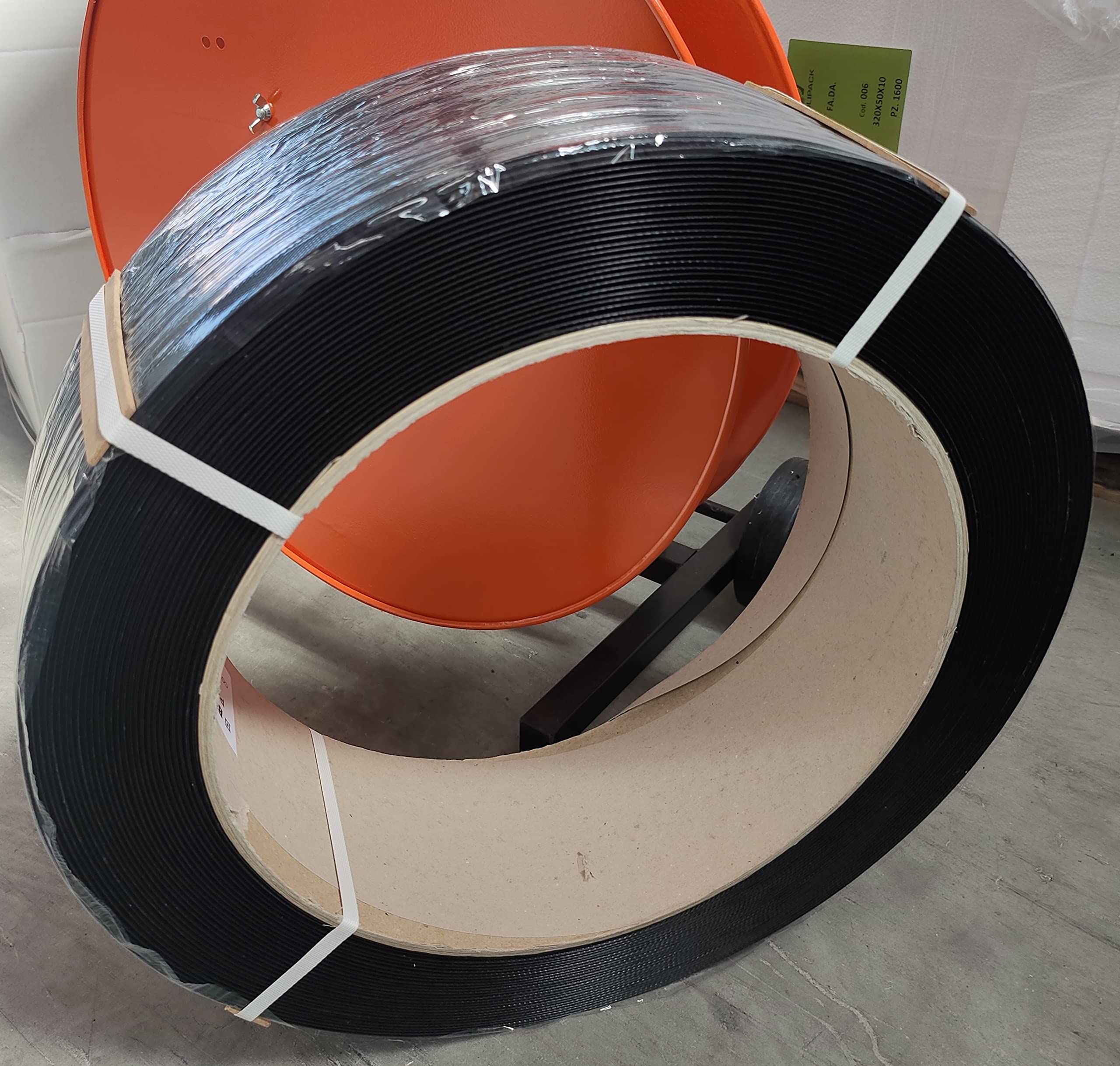 FA.DA.SPA IMBALLAGGI-Reggia Reggetta In plastica Polipropilene Nera Ppl 15x0,8 in Rotolo da 1500 mt, diametro interno 406mm 1 rotolo