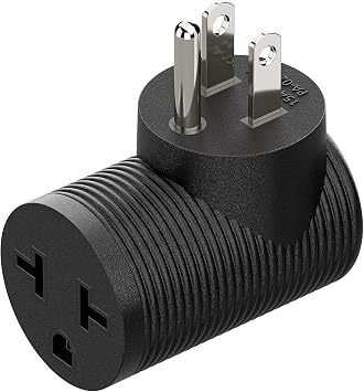 Right Angled 4 in 1 NEMA 5-15P Power Adapter, Plugrand NEMA 5-15P to 5-15R, 5-20R, 6-15R, 6-20R AC Adapter, 15A to 20A 90 Degree Adapter, USA Male to Female Power Adapter