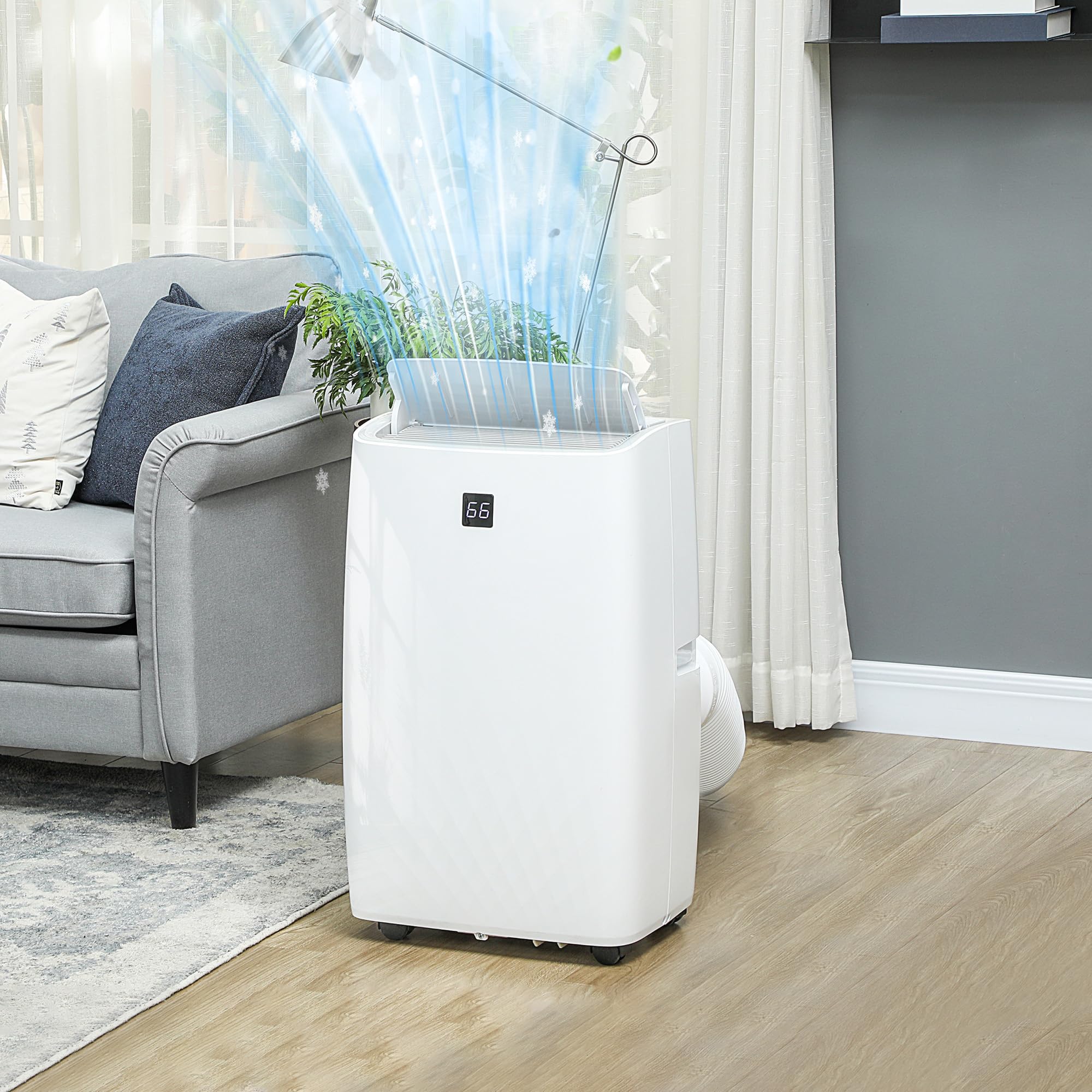 Portable Air Conditioner with Dehumidifier Fan 8000 BTU SACC for 323-550 Sq Ft 3-in-1 Window AC Unit Remote