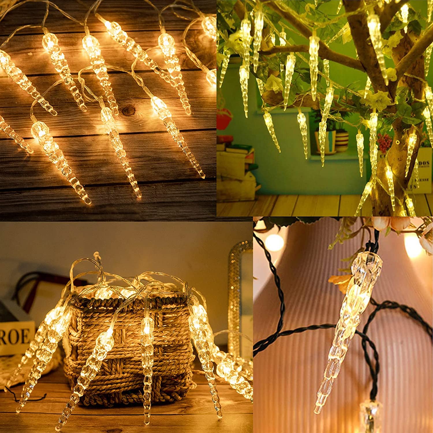 Tube Solaire 300 LED D'Extérieur à pour Jardin, Cour, Maison, Mariage