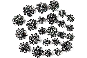 Add Elegance to Your Gifts: Black Gift Bow Assortment (24 Bows)