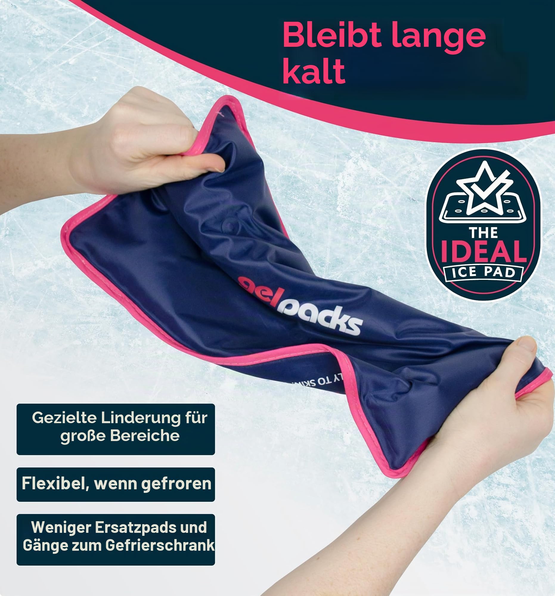 Magic Gel Großes Kühlpads Gel Kühlkissen Ice Pack - 38x28cm Kühlpacks Kühlkissen Gel - Kühlakku Groß Kühlgelkissen - XXL Kühl Ice Pad - wiederverwendbares Kühlpad