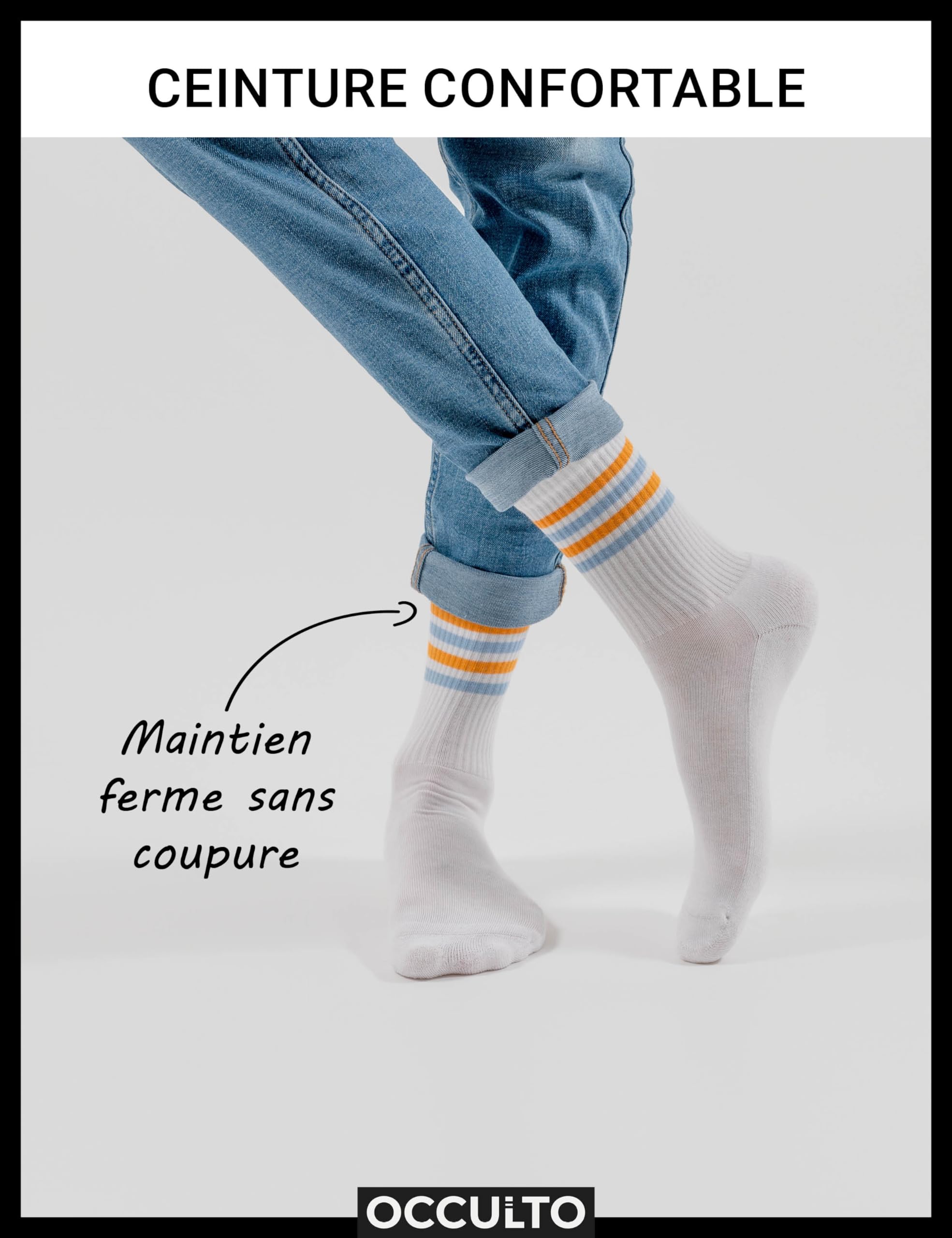 Occulto Chaussettes Sport Homme lot de 6 (modèle: Roger)