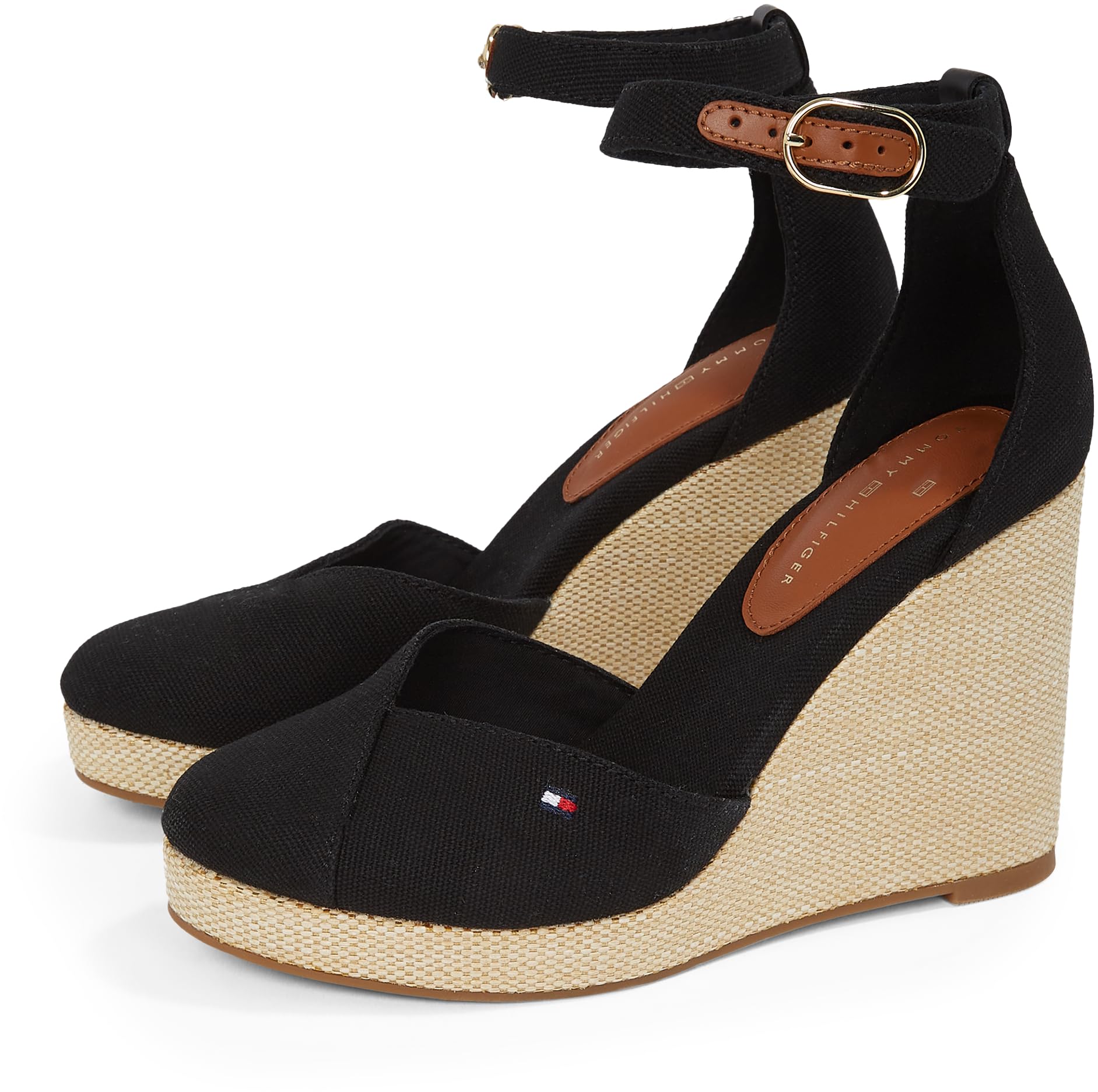 Tommy Hilfiger Espadrilles Compensées Femme Flag Closed Toe à Bride Cheville