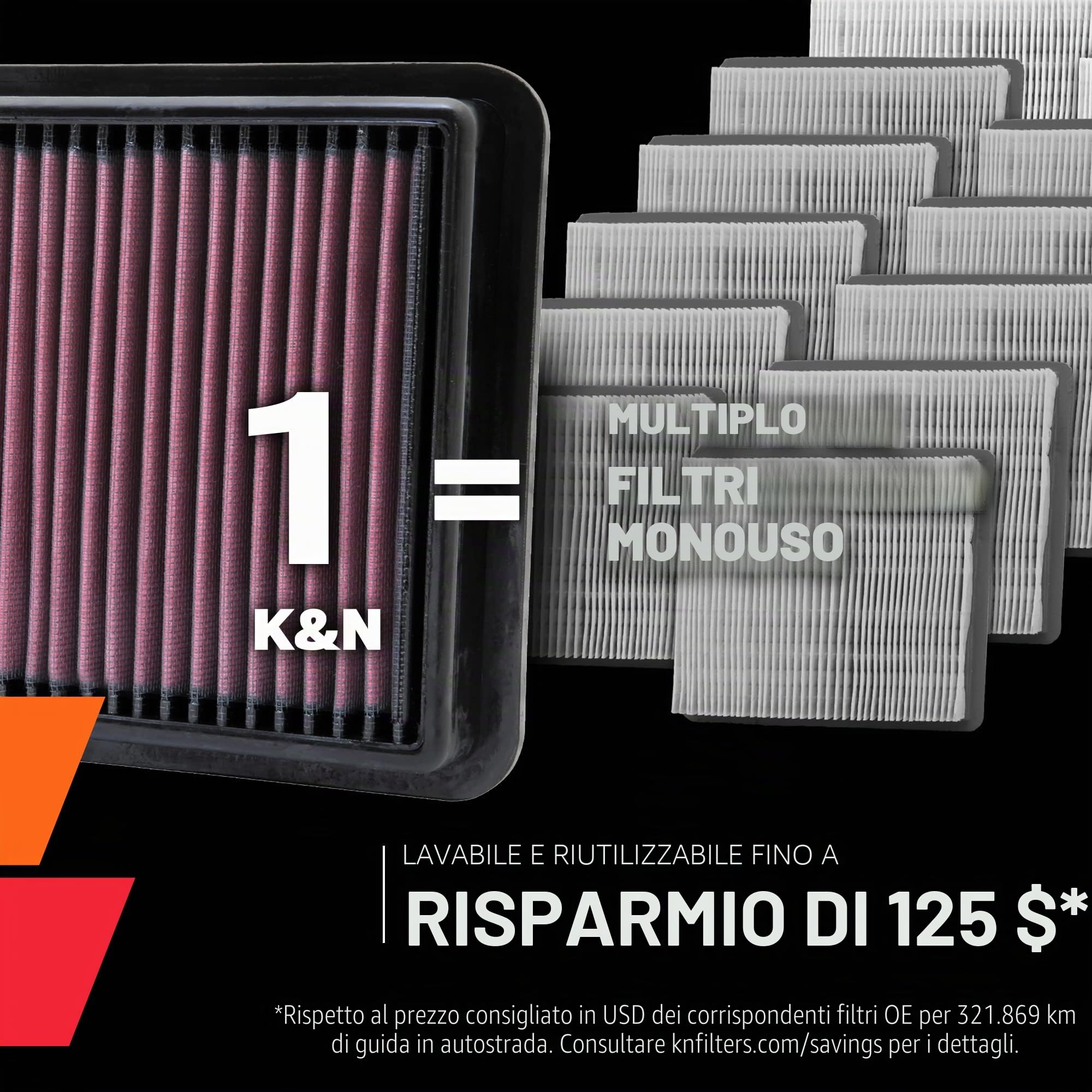 K&N E-1987 Filtri Aria Sostitutivi Auto, Lavabile e Riutilizzabile