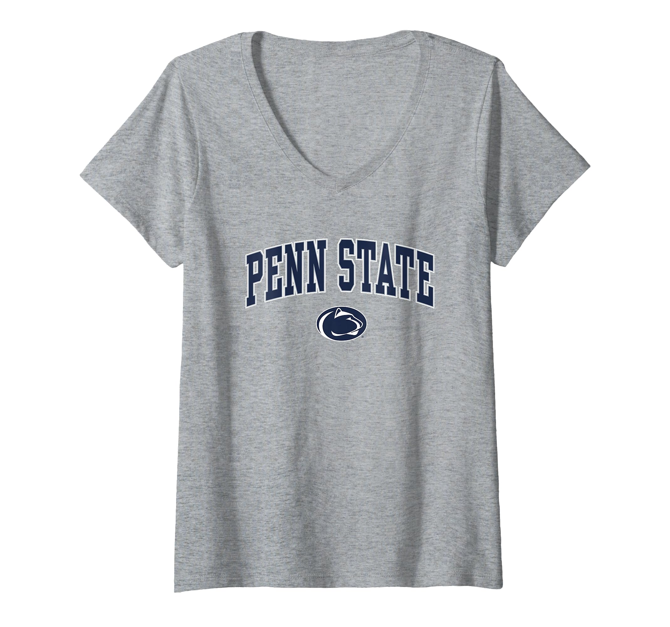 Womens Penn State Nittany Lions Arch Over Heather Gray V-Neck T-Shirt