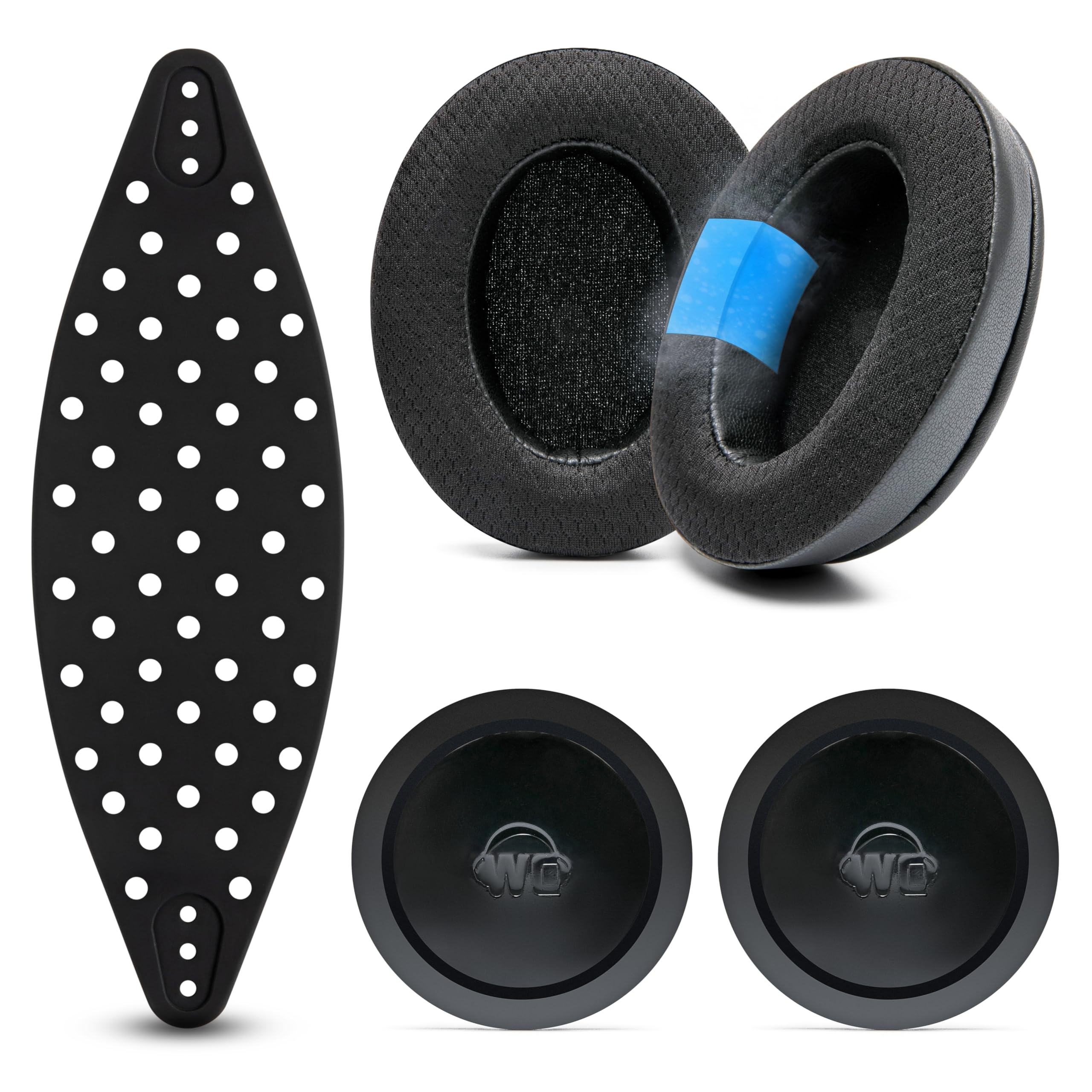 WC Modkit Arctis Nova 7 – Almohadillas de Gel, Diadema Ancha y Placas Laterales compatibles con Arctis Nova 7, 5, Pro Wired y más, Fabricados por Wicked Cushions | Black