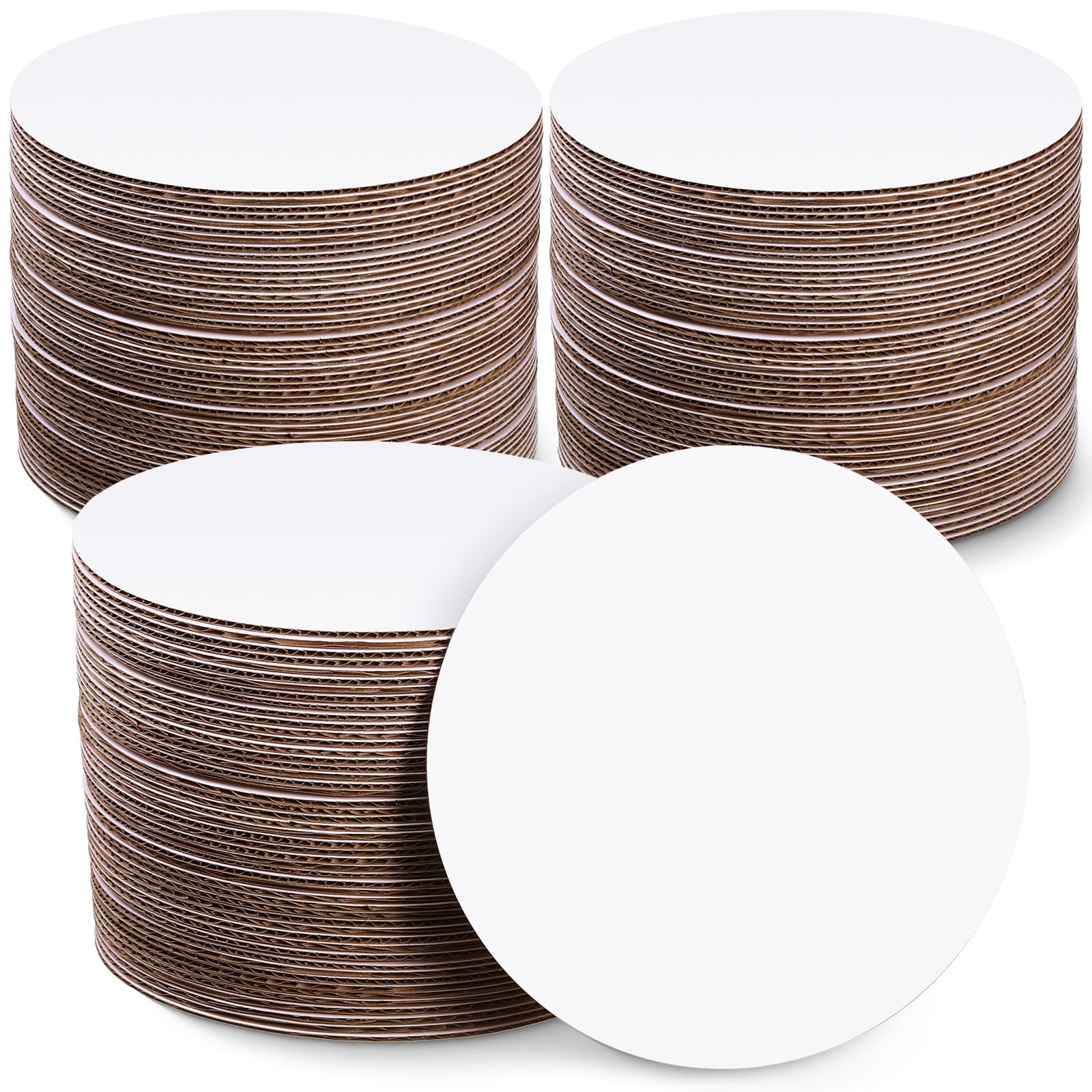 Potchen 100 tablas redondas de cartón para pizza, de 8 pulgadas, a prueba de grasa, desechables, para decoración de alimentos, suministros de fiesta (blanco)