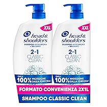 Head & Shoulders Shampoo e Balsamo Antiforfora 2in1 Classic Clean Per Cute E Capelli Grassi 2x1000ML