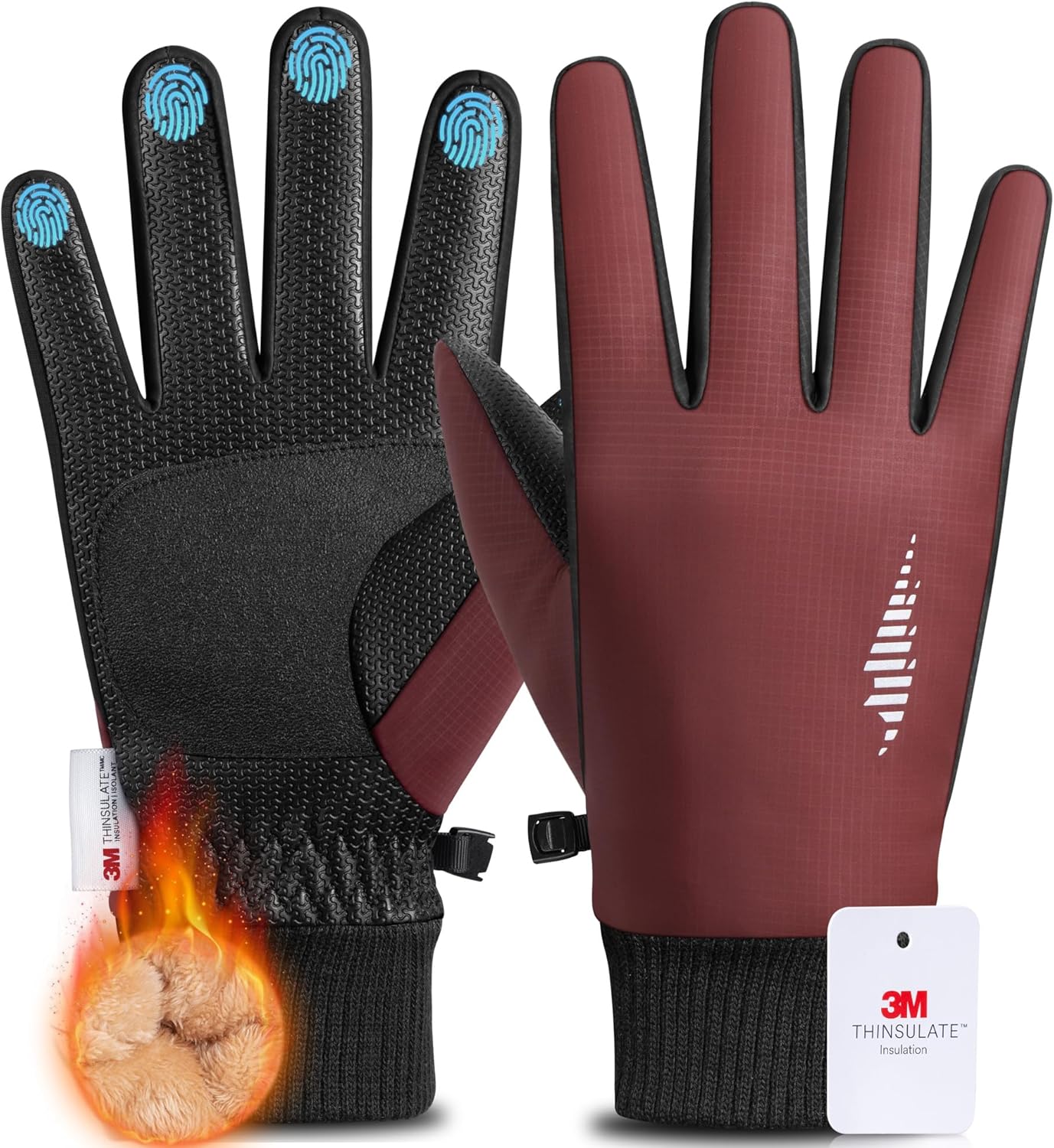 rivmount Winter Gloves 3M Warm Cold Weather Ski Snow for Men Women, Thermal Waterproof Touchscreen Windproof, Suitable for Running, Driving, Cycling, Hiking, Outdoor Sports, Daily Work