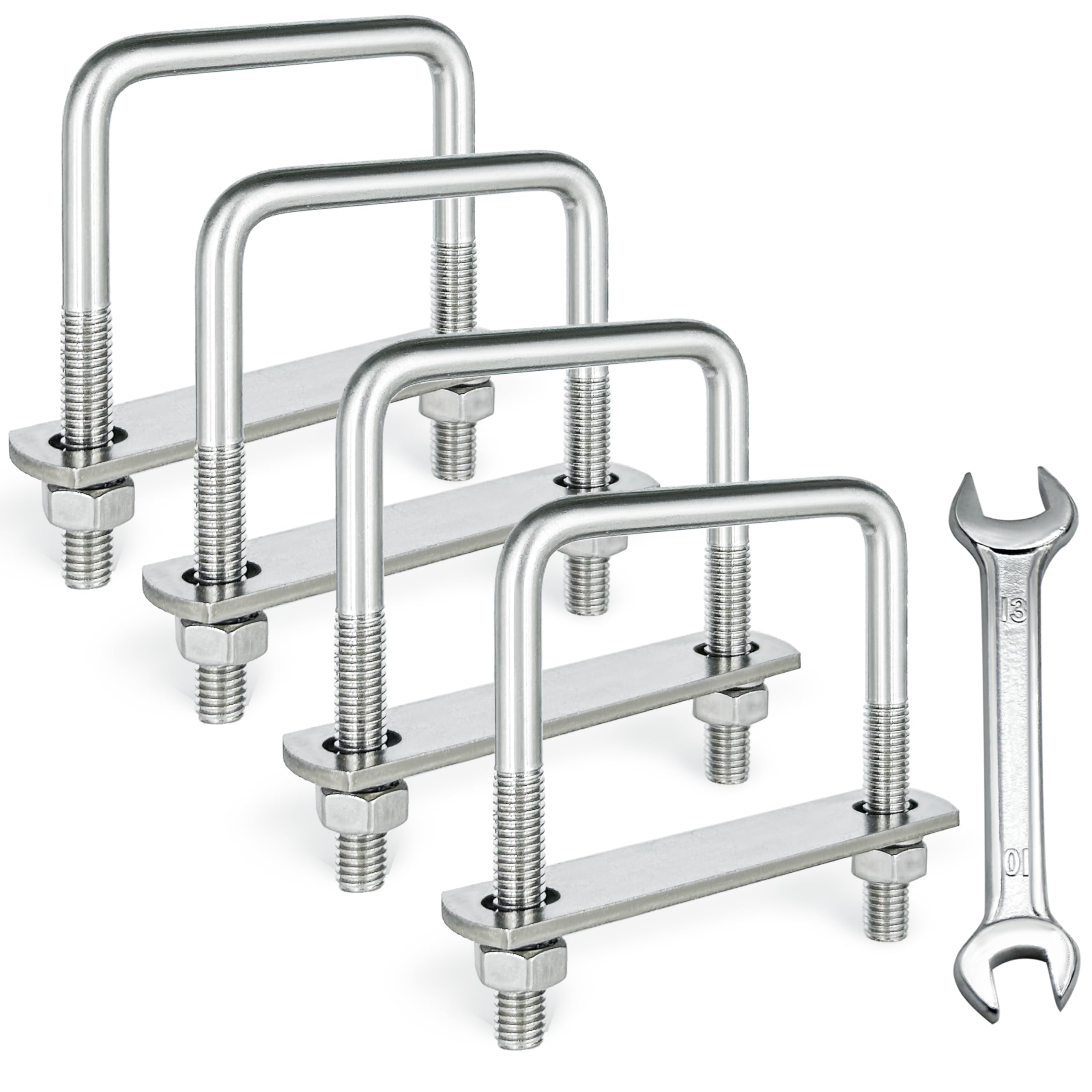 M8 Stainless Steel U-Bolts - 4 Sets, FREE SHIPPING -15 M8 Stainless Steel U-Bolts - 4 Sets, FREE SHIPPING -15