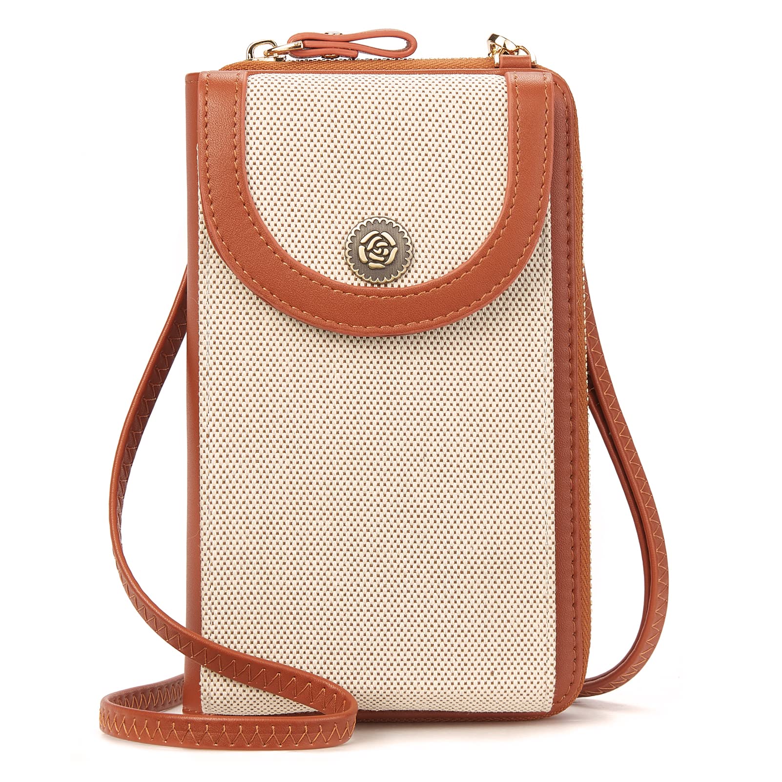 BROMEN Small Cell Phone Purse Crossbody Bags for Women Vegan Leather Wallet Purse with Credit Card Holder
