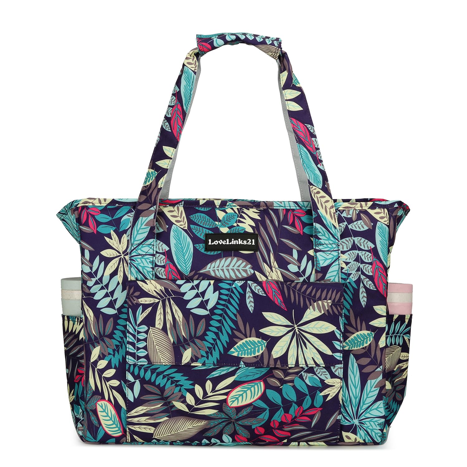 Lovelinks21Beach Bag Waterproof Sand Resistant Women's Tote Pool Bag with Zipper for Gym Groceries Travel with Wet Pockets