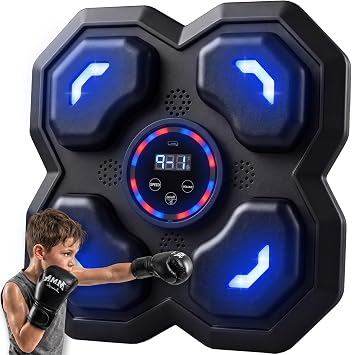 oaskys Music Boxing Machine for Kids & Adults Wall Mounted Punching Pad with Bluetooth & LED Lights, Smart Boxing Equipment for Home Workout with Kids Gloves, Birthday Gift for Boys Girls Teens