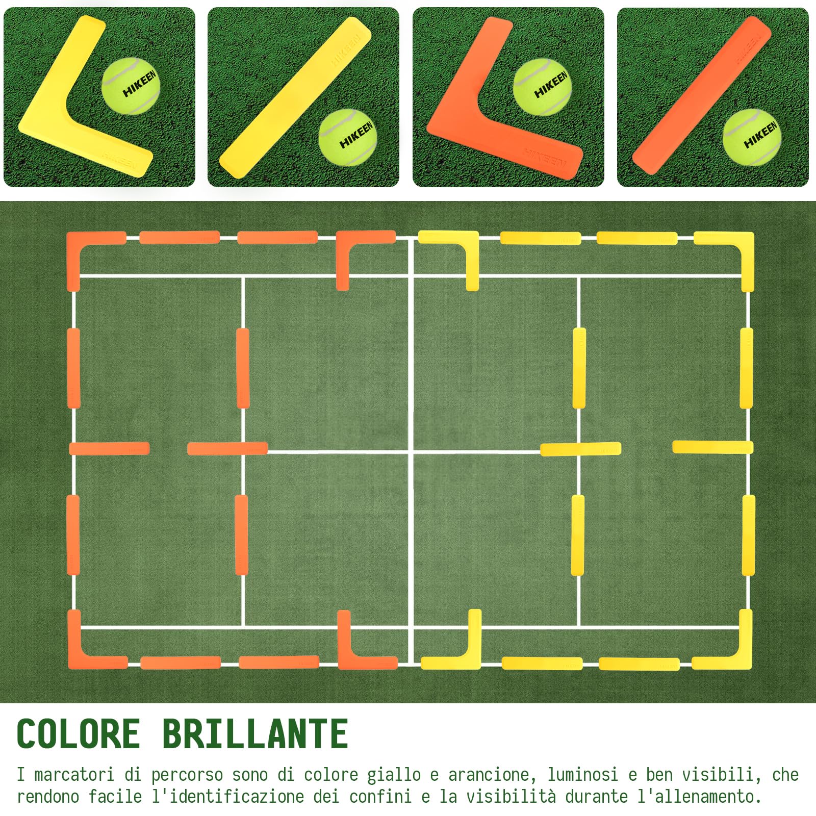 BOOSTEADY Kit di Marcatori per Le Linee del Campo Anti-Scivolo e Resistenti al Vento 28 Pezzi, Campo di Rete per Pickleball per Campi Aperto e al Coperto